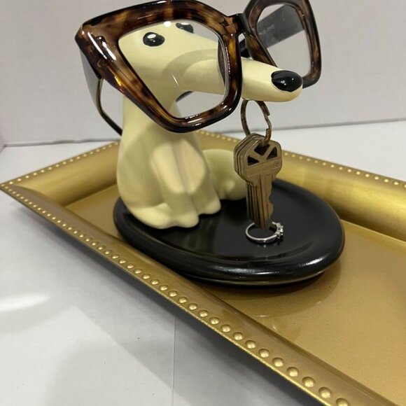 Rideco Modern Decor Resin Dog Sculpture Magnetic Holder & Tray - Picture 4 of 14